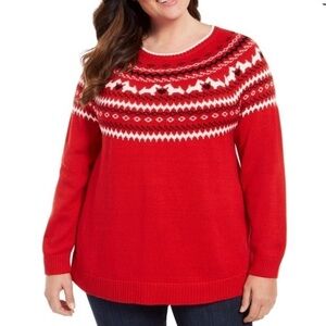Charter Club red Scottie dog heart sweater, NWT, 0X